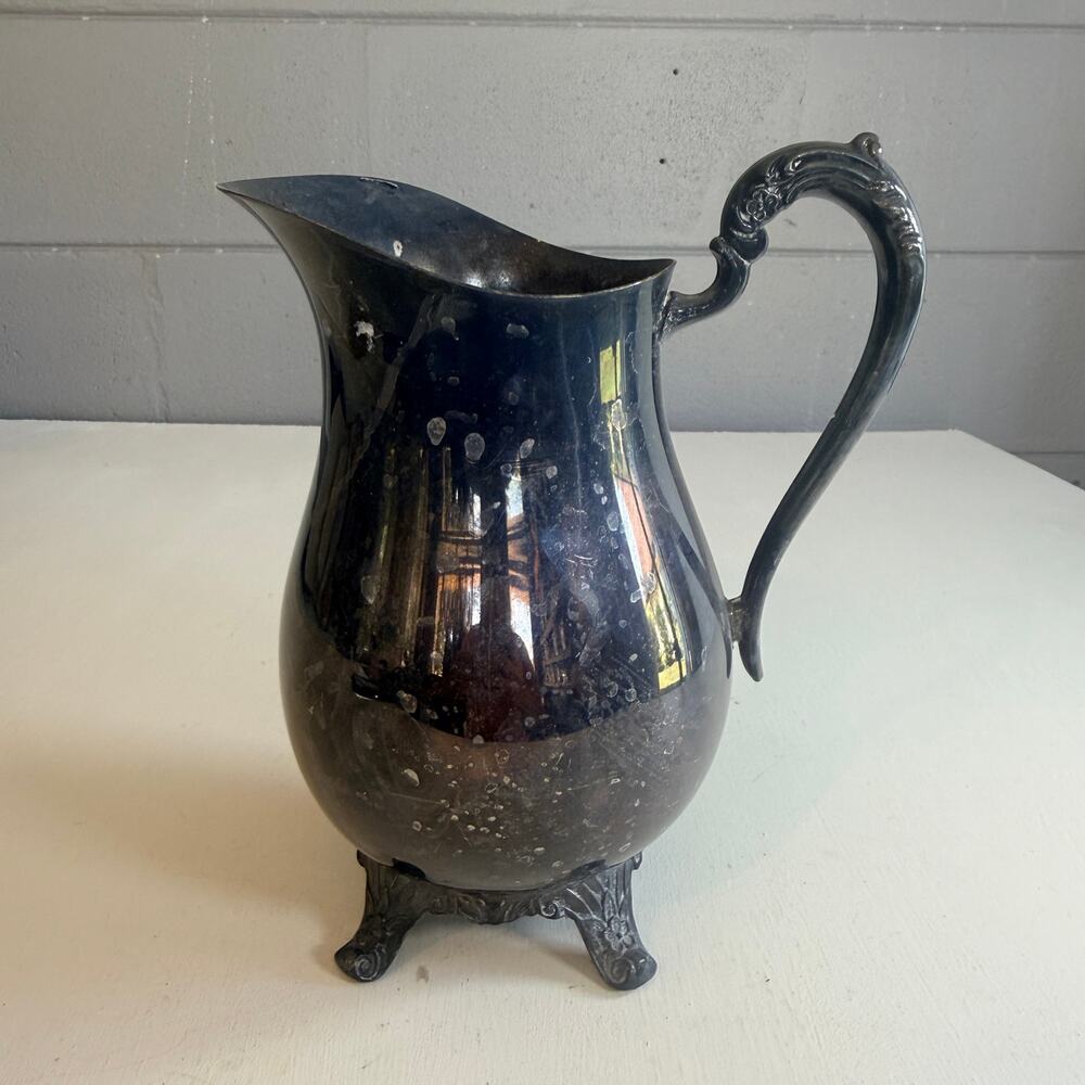 Vintage Silver Plated Water Pitcher FB Rogers Antique Coffee Tea Server Pot